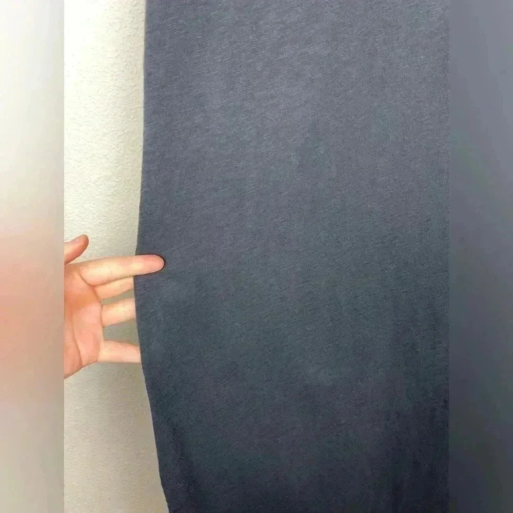 VELVET by Graham Spencer Black Vintage Slub Maxi Dress T-Shirt Leg Slit Medium - Picture 12 of 13